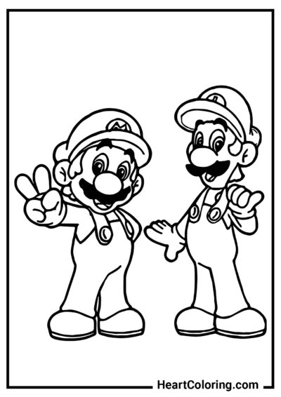 Mario y Luigi - Dibujos de Mario Bros para Colorear