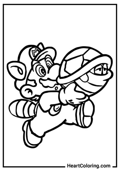Mario salva la tartaruga - Disegni di Super Mario da Colorare