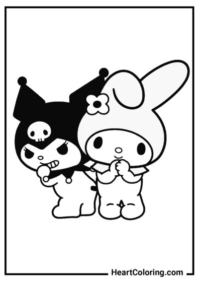 My Melody and Kuromi - Kuromi Coloring Pages