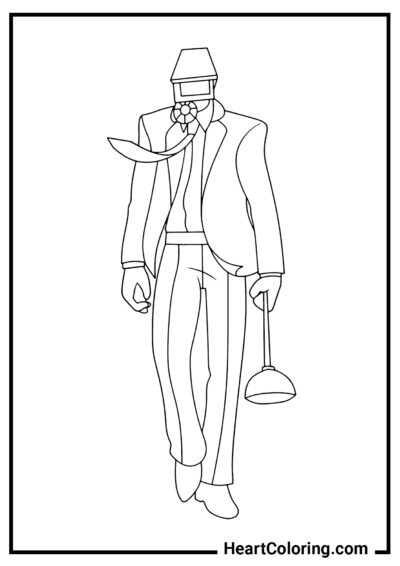 Plungerman - Cameraman Coloring Pages