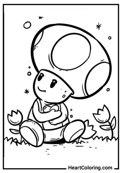 Toad triste - Disegni di Super Mario da Colorare