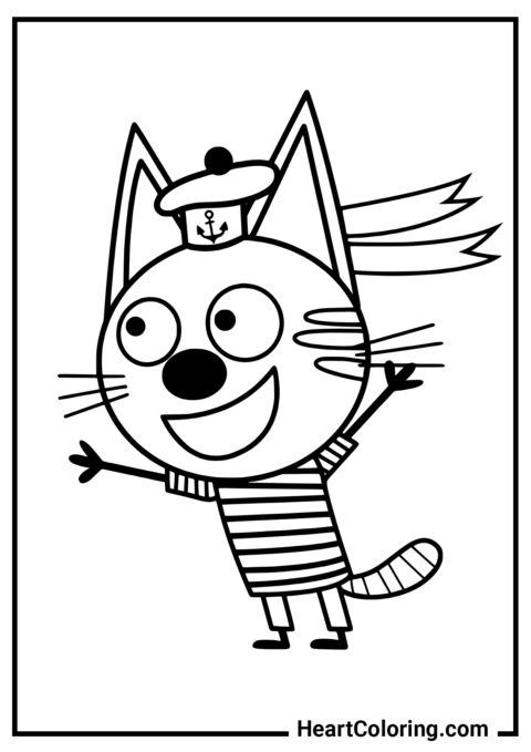 Счастливый Коржик - Раскраски Три кота