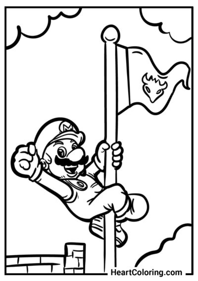 Vittoria - Disegni di Super Mario da Colorare
