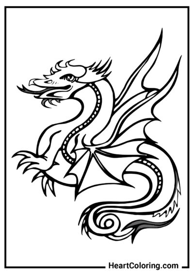 Emblema de dragón - Dibujos de Dragones para colorear