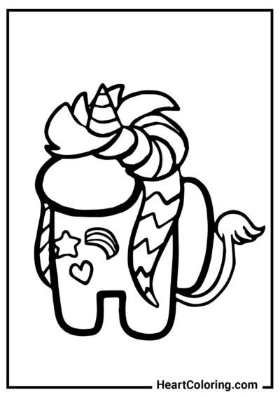 Cute unicorn - Among Us Coloring Pages