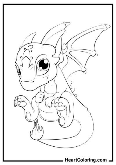 Dragón que respira fuego - Dibujos de dragones para colorear