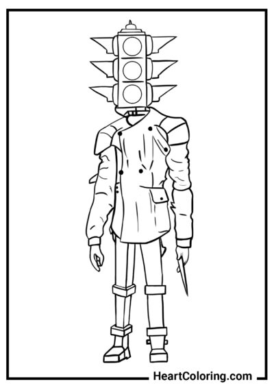 Traffic Light Man - Skibidi Toilet Coloring Pages