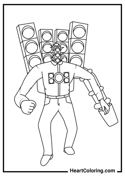 Mecha Traffic Light Man - Skibidi Toilet Coloring Pages