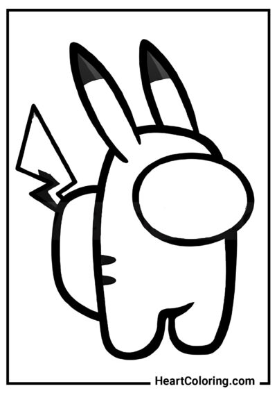 Pikachu - Among Us Coloring Pages