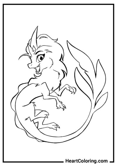 Water dragon - Dragon Coloring Pages