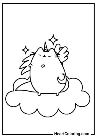 Unicorno lunare - Disegni di Pusheen da Colorare