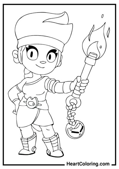 Pretty Amber - Brawl Stars Coloring Pages