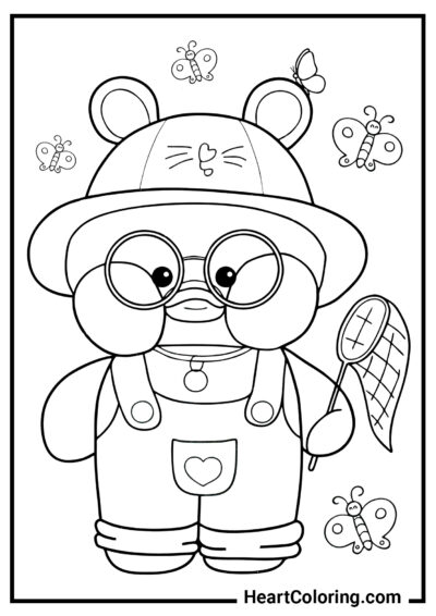 Butterfly hunting - Lalafanfan Coloring Pages