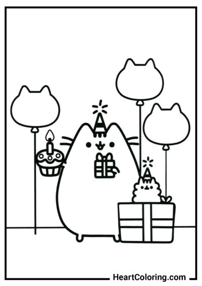 Cat holiday - Pusheen The Cat Coloring Pages