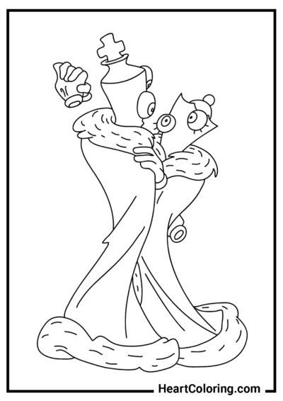 Kinger and Queener - The Amazing Digital Circus Coloring Pages