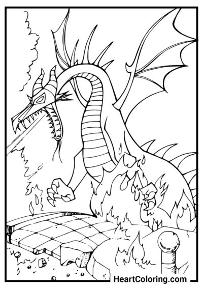 Destruidor de dragões - Desenhos de Dragões para colorir