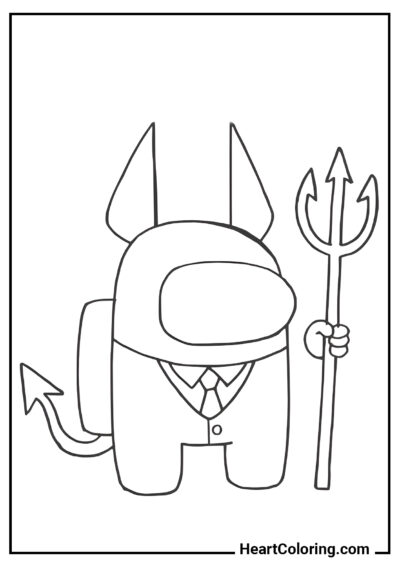 King of Hell - Among Us Coloring Pages