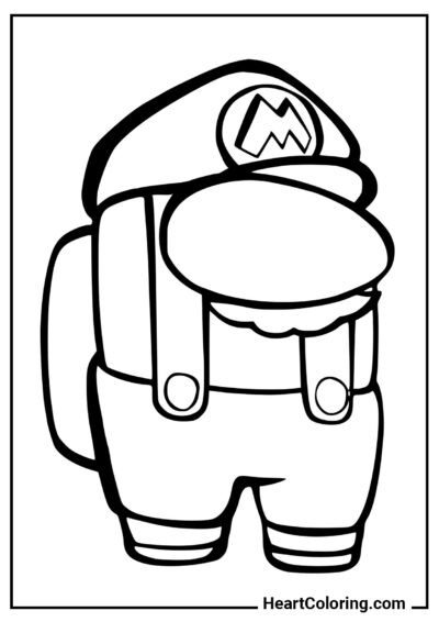 Among Us Mario - Coloriage Among Us