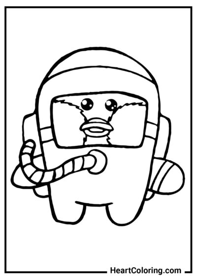 Lalafanfan in a spacesuit - Lalafanfan Coloring Pages