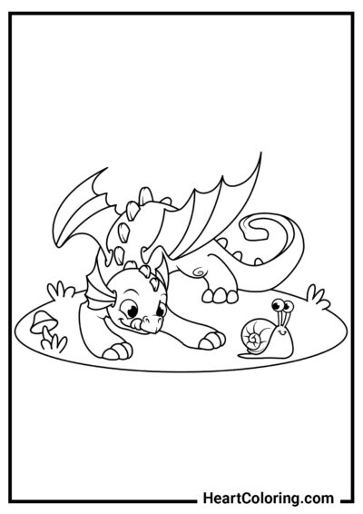 Mischievous Dragon - Dragon Coloring Pages