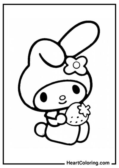 My Melody et la fraise - Coloriages Onegai My Melody