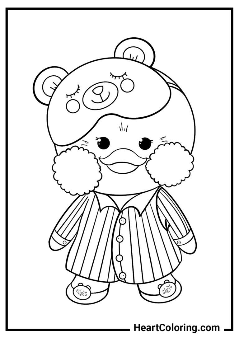 Printable Lalafanfan Duck Coloring Pages for A4 - Free PDF