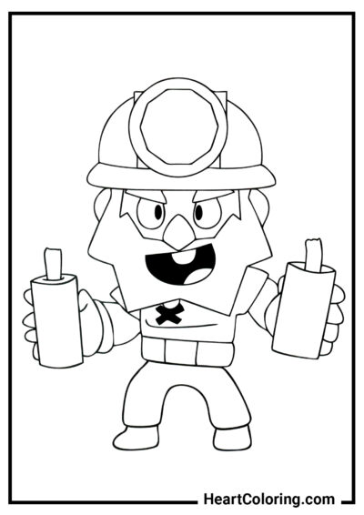 Crazy Dynamike - Brawl Stars Coloring Pages