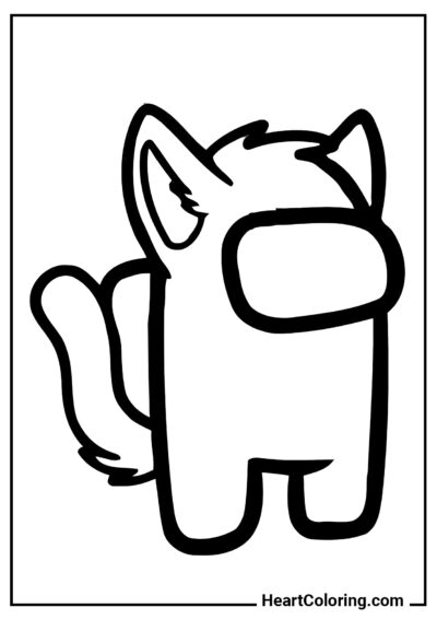 Fantasia de gato - Desenhos do Among Us para Colorir