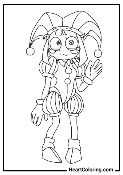 Friendly Pomni - The Amazing Digital Circus Coloring Pages