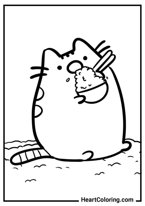 Pusheen The Cat Coloring Pages to Print on A4 and Download