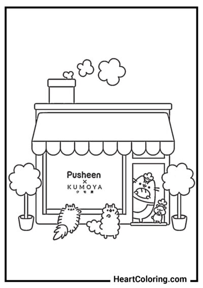 Panadería de la Gata Pusheen - Dibujos de Pusheen para Colorear