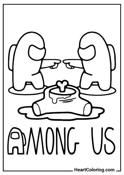 Dispute in Among Us - Among Us Coloring Pages