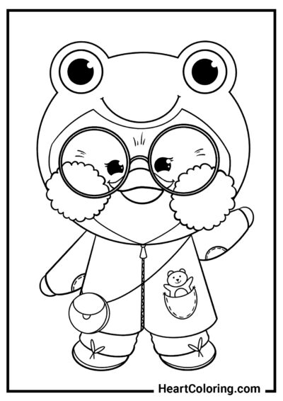 Lalafanfan en costume de grenouille - Coloriages Lalafanfan