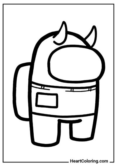 Cute demon - Among Us Coloring Pages