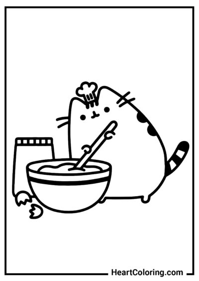 Kitchen mistress - Pusheen The Cat Coloring Pages