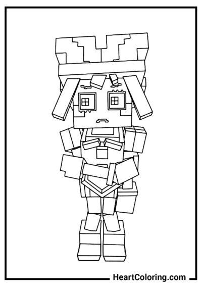 Minecraft Pomni - The Amazing Digital Circus Coloring Pages