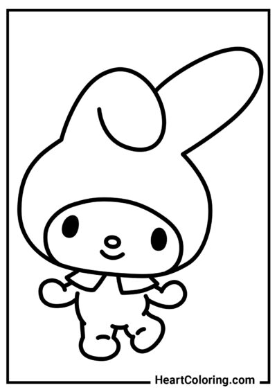 Feliz My Melody - Dibujos de Onegai My Melody para colorear
