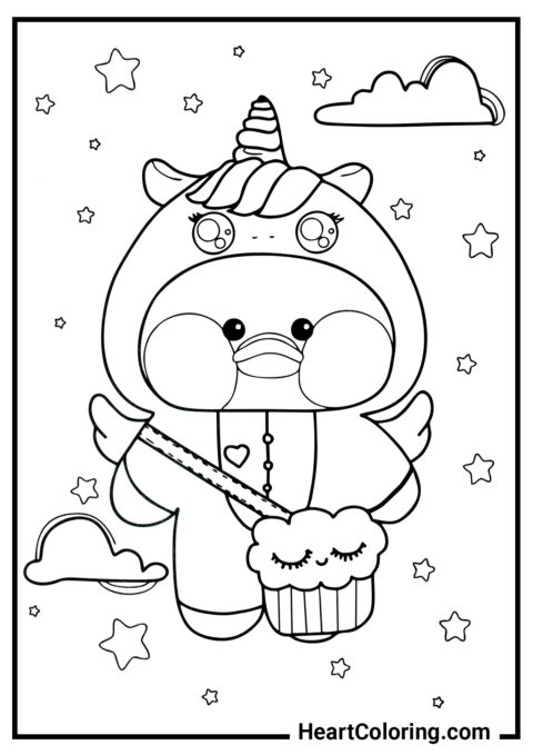 Lalafanfan as a unicorn - Lalafanfan Coloring Pages