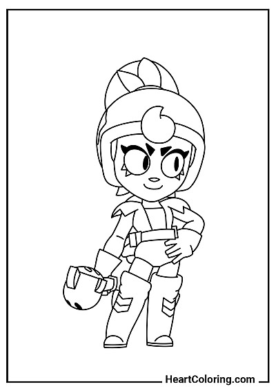 Снайпер Джанет — из серии "Раскраски Brawl Stars" для маленьких художников