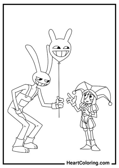 Gift for Pomni - The Amazing Digital Circus Coloring Pages