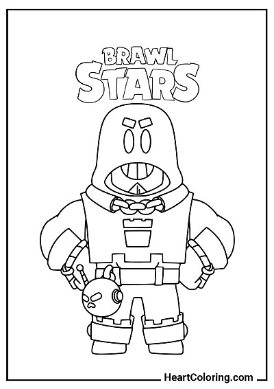 Эпический боец Бастер — идеальная раскраска для дошкольников