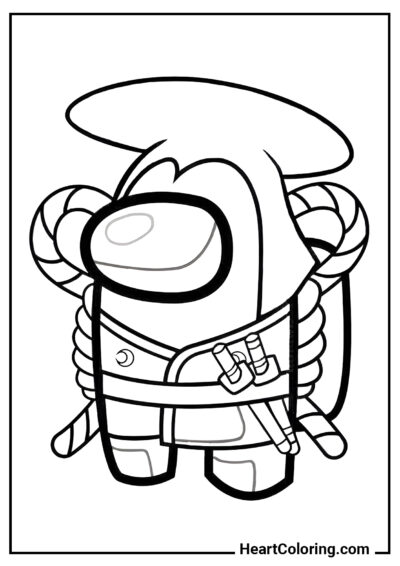 Extravagant costume - Among Us Coloring Pages