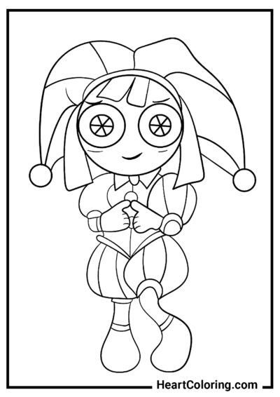Strange smile - The Amazing Digital Circus Coloring Pages