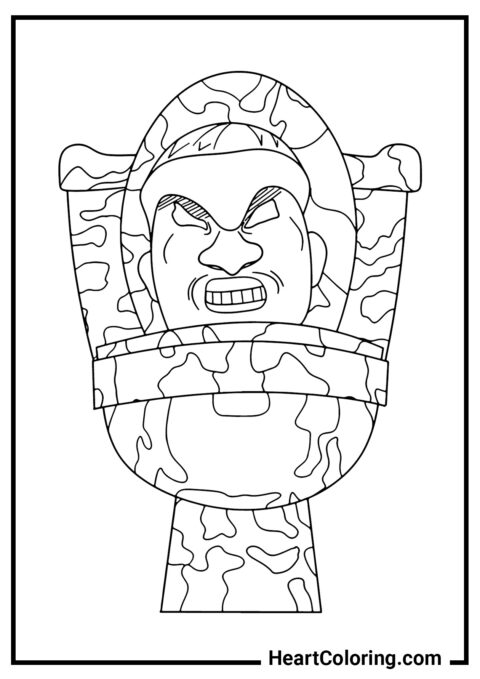 Camo Skibidi Toilet - Skibidi Toilet Coloring Pages