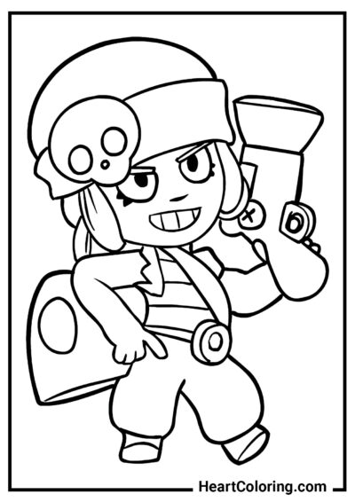 Penny avec un pistolet - Coloriages Brawl Stars