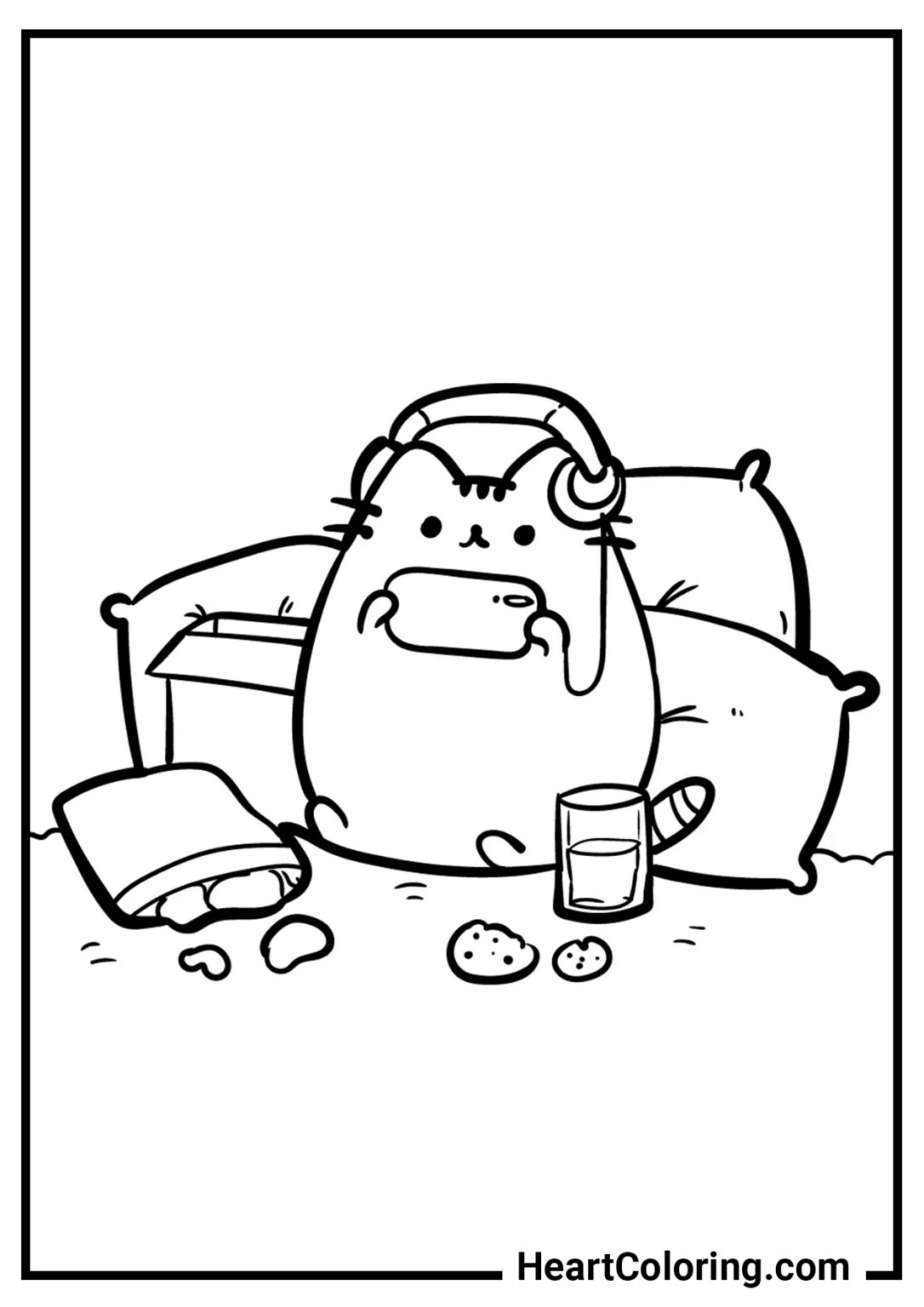 Pusheen The Cat Coloring Pages to Print on A4 and Download