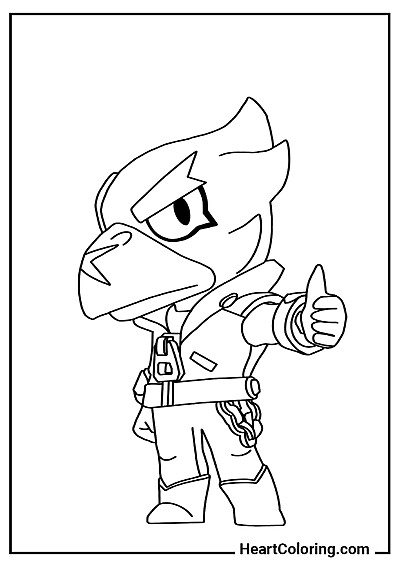 Легендарный боец Ворон — скачать, распечатать и раскрасить онлайн