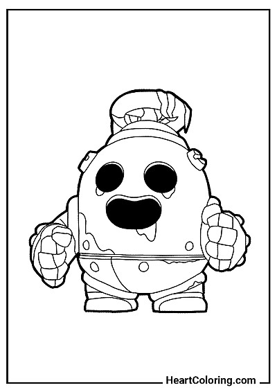 Робо-Спайк — раскраска для малышей в категории "Раскраски Brawl Stars"