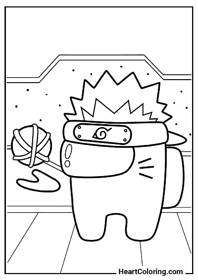 Pinte Tripulante como Naruto da categoria "Desenhos do Among Us para Colorir"