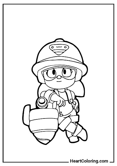 Раскраска Джеки с буром — формат A4